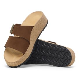 Birkenstock Sandalo Donna Almina dark tea, Nubuck Leather