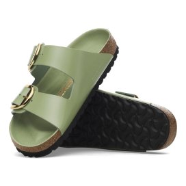 Birkenstock Sandalo Donna Arizona Big Buckle shine green tea, Natural Leather