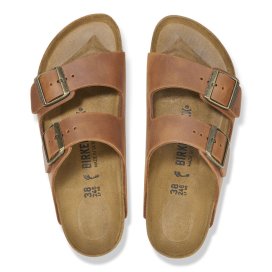 Birkenstock Sandalo Unisex Arizona cognac, Oiled Leather