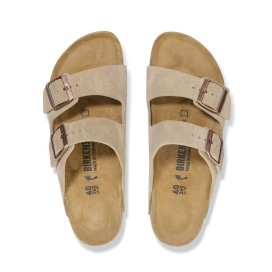 Birkenstock Sandalo Unisex Arizona taupe, Suede Leather