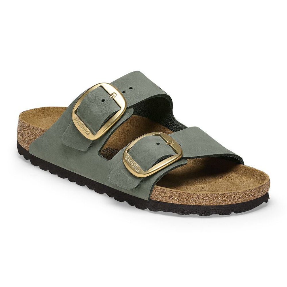 Birkenstock Sandalo Donna Arizona Big Buckle thyme, Nubuck Leather