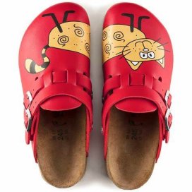 Birkenstock Clog Donna Kay SL cat red, Birko Flor