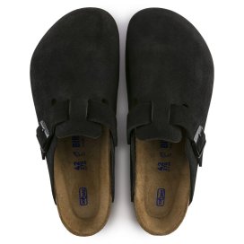 Birkenstock Clog Unisex Boston SFB black, Suede Leather