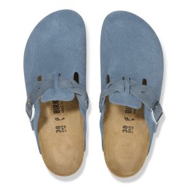 Birkenstock Clog Unisex Boston Braided elemental blue, Suede Leather