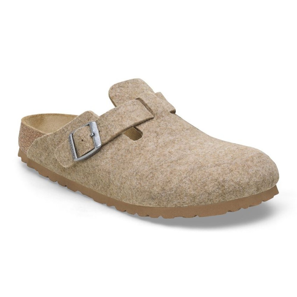 Birkenstock Clog Boston sandcastle, Wool Felt