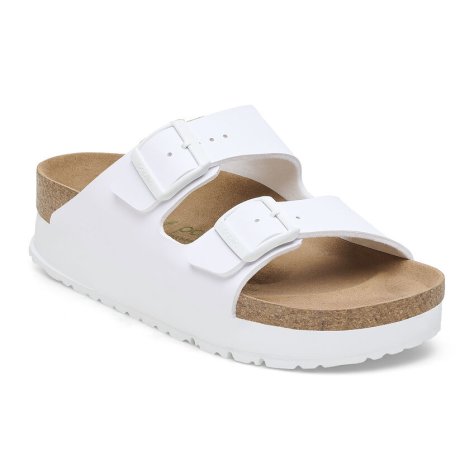 Birkenstock Sandalo Donna Arizona Platform White, Birko Flor Birkenstock Sandalo Donna Arizona Platform White, Birko Flor