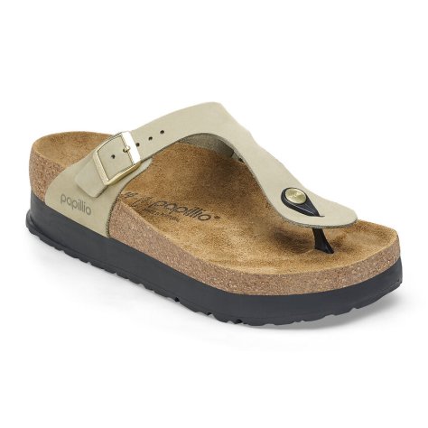 Birkenstock Sandalo Donna Gizeh Platform eucalyptus, Nubuck Leather Birkenstock Sandalo Donna Gizeh Platform eucalyptus, Nubuck Leather