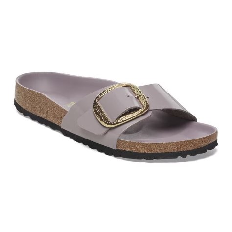 Birkenstock Sandalo Donna Madrid Big Buckle Ham shine faded purple, Natural Leat Birkenstock Sandalo Donna Madrid Big Buckle Ham shine faded purple, Natural Leat