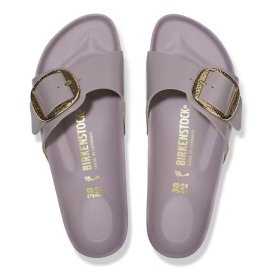 Birkenstock Sandalo Donna Madrid Big Buckle Ham shine faded purple, Natural Leat