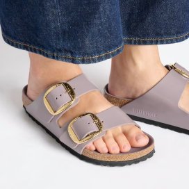 Birkenstock Sandalo Arizona Big Buckle Ham shine faded purple, Natural Leather