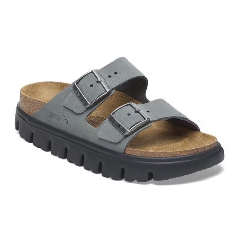 Birkenstock Sandalo Donna Arizona Chunky basalt gray, Suede Leather Birkenstock Sandalo Donna Arizona Chunky basalt gray, Suede Leather