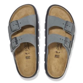 Birkenstock Sandalo Donna Arizona Chunky basalt gray, Suede Leather