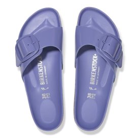 Birkenstock Sandalo Donna Madrid Big Buckle shine purple dusk, Natural Leather