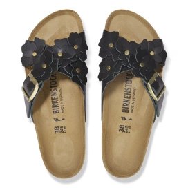 Birkenstock Sandalo Donna Siena Flowers black, Natural Leather