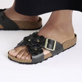 Birkenstock Sandalo Donna Siena Flowers black, Natural Leather