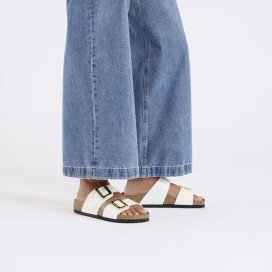 Birkenstcok Sandalo Donna Sydney CB white, Birko Flor Patent