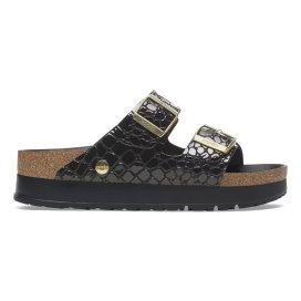 Birkenstock sandalo Arizona Platf black, Natural Leather Croc