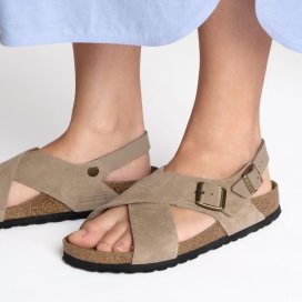 Birkenstock Sandalo Tulum SFB taupe, Suede Leather