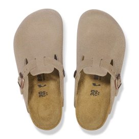 Birkenstock Clog Bambino Boston Kids taupe, Suede Leather
