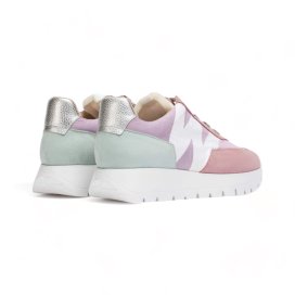 Wonders Sneaker Odisei in pelle scamosciata rosa e blu