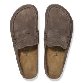 Birkenstock mocassino Naples Wrapped concrete gray, Suede Leather