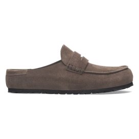 Birkenstock mocassino Naples Wrapped concrete gray, Suede Leather