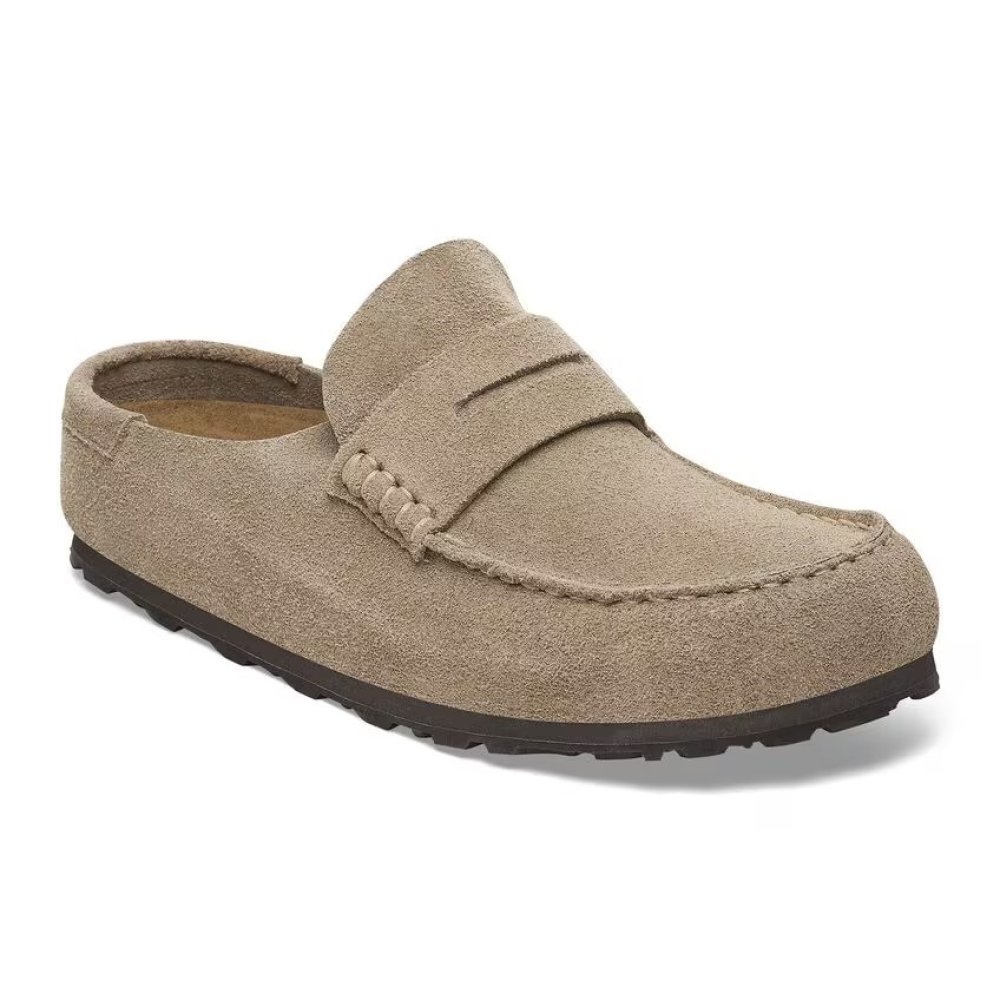 Birkenstock mocassino Naples Wrapped taupe, Suede Leather