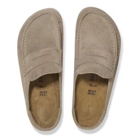 Birkenstock mocassino Naples Wrapped taupe, Suede Leather