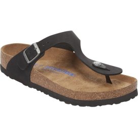 Infradito Birkenstock Gizeh SFB black, Nubuck Leather