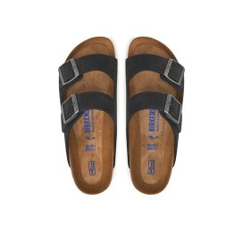 Sandalo Birkenstock Arizona SFB black, Nubuck Leather