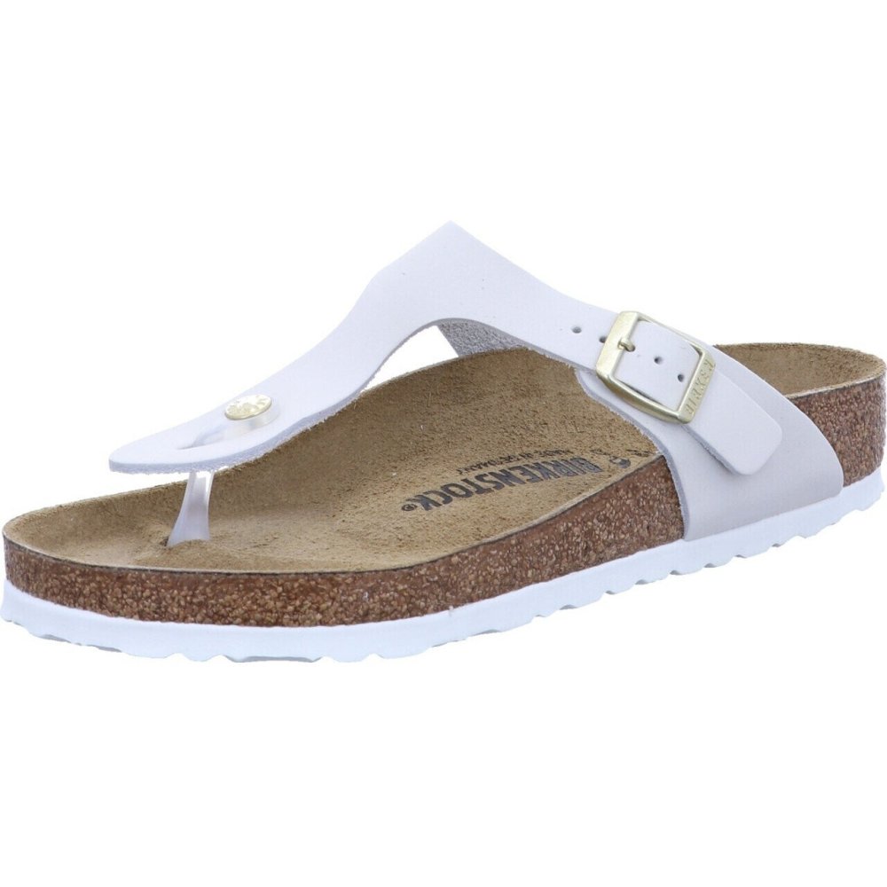 Infradito Birkenstock Gizeh antique white, Nubuck Leather