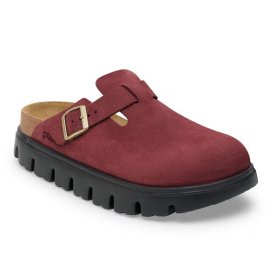 Birkenstock Boston Chunky zinfandel, Suede Leather Clogs donna