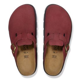 Birkenstock Boston Chunky zinfandel, Suede Leather Clogs donna