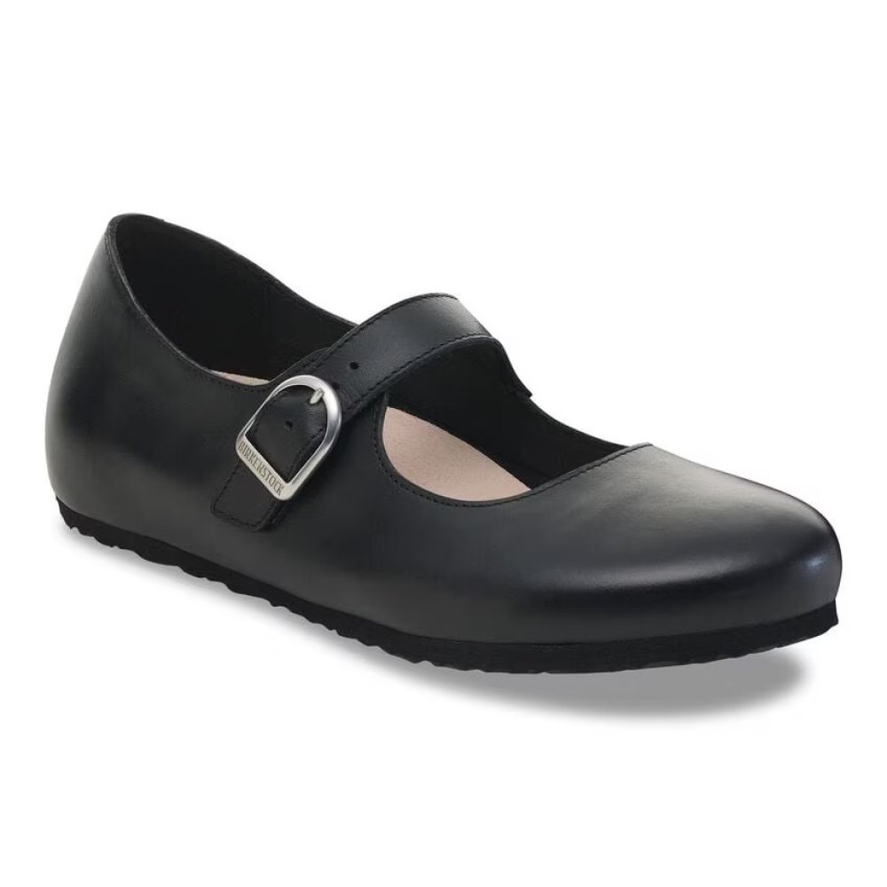 Birkenstock Santa Clarita black, Natural Leather Mary Jane Donna