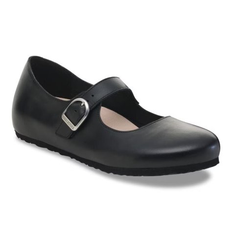 Birkenstock Santa Clarita black, Natural Leather Mary Jane Donna