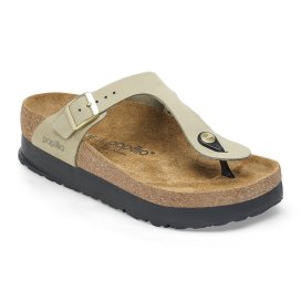 Birkenstock Sandalo Donna Gizeh Platform eucalyptus, Nubuck Leather