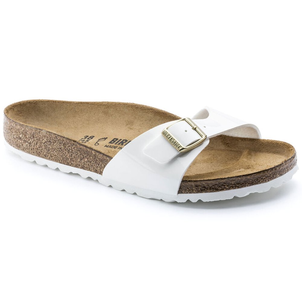 Birkenstock Sandalo Donna Madrid patent white, Birko Flor