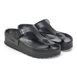 Birkenstock Infradito Gizeh Platf Exquisite black, Natural Leather