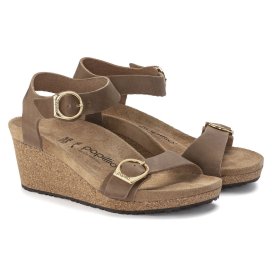 Birkenstock Sandalo Donna Soley Ring-Buckle cognac, Natural Leather