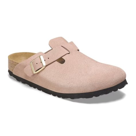 Clog Birkenstock Boston light rose, Suede Leather