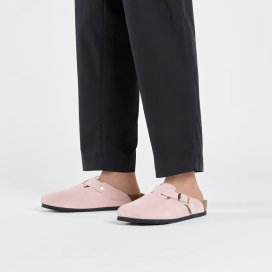 Clog Birkenstock Boston light rose, Suede Leather