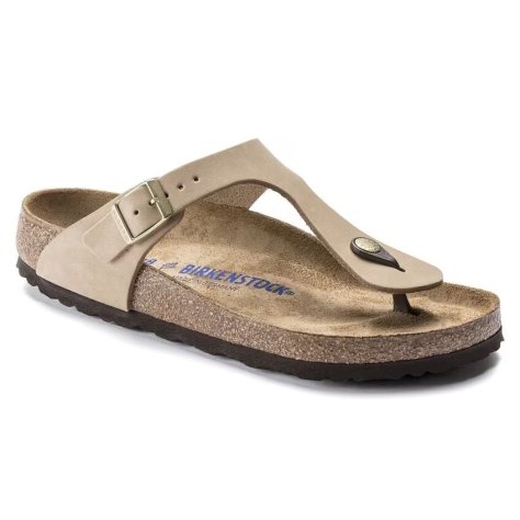 Infradito Birkenstock Gizeh SFB sandcastle, Nubuck Leather