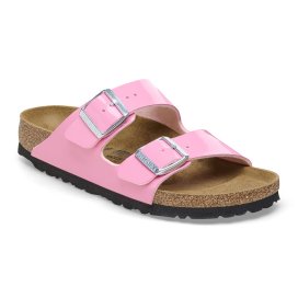 Birkenstock Sandalo Donna Arizona patent candy pink black, Birko Flor Patent