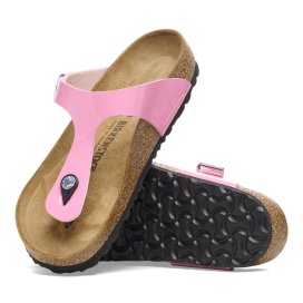 Birkenstock Infradito Donna Gizeh patent candy pink black, Birko Flor Patent