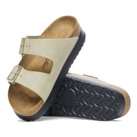 Birkenstock Sandalo Arizona Platform eucalyptus, Nubuck Leather