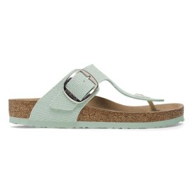 Birkenstock Sandalo Donna Gizeh Big Buckle surf green veg, Rough Canvas