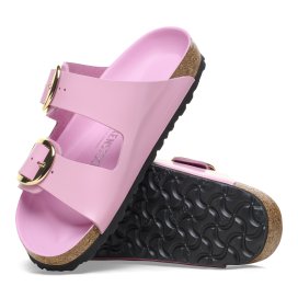 Birkenstock Sandalo Donna Arizona Big Buckle Natural Leather Shine fondant pink