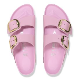 Birkenstock Sandalo Donna Arizona Big Buckle Natural Leather Shine fondant pink