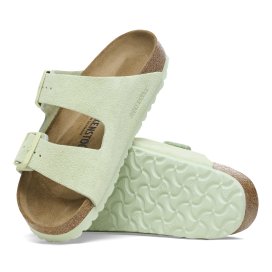 Birkenstock Sandalo Unisex Arizona Suede Leather Faded lime