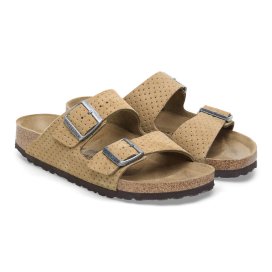 Birkenstock Sandalo Unisex Arizona Suede Leather New Beige